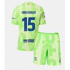 Barcelona Andreas Christensen #15 Tredjeställ Barn 2024-25 Korta ärmar (+ Korta byxor)